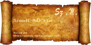 Szendi Márta névjegykártya